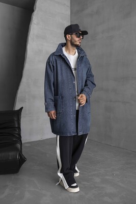 Blue Denim Trenchcoats 16937 - Thumbnail (3)