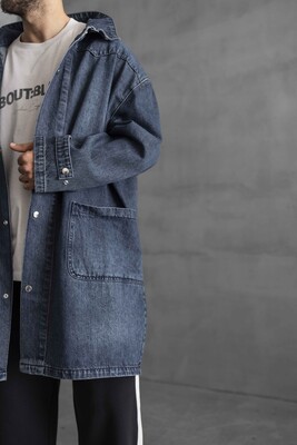 Blue Denim Trenchcoats 16937 - Thumbnail (4)