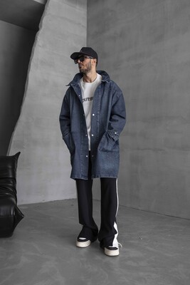 Blue Denim Trenchcoats 16937 - Thumbnail