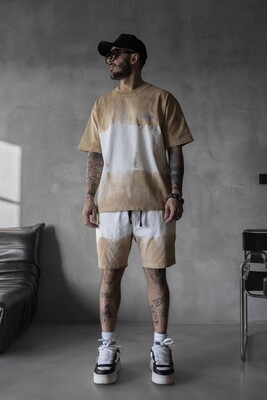 Black Island - Dark Beige T-shirt and Shorts Set 1743-44