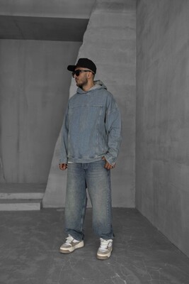 Black Island - DENIM HOODIE BLUE 16618