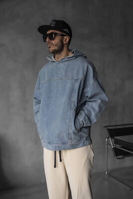 Black Island - DENIM HOODIE BLUE 16618 (1)