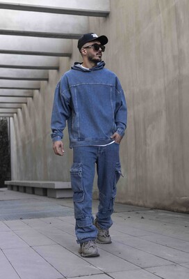 Black Island - DENIM HOODIE BLUE 16620 (1)