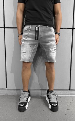 Black Island - Denim Short Grey 16282