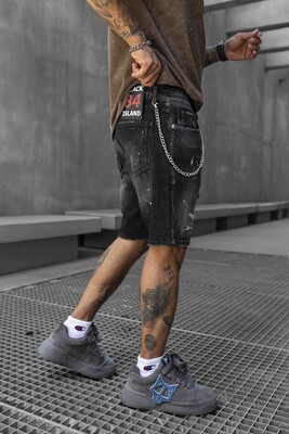 DENIM SHORT BLACK 16791 - Thumbnail