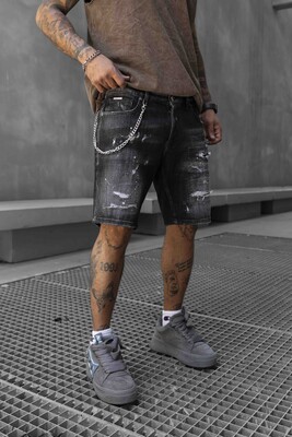 Black Island - DENIM SHORT BLACK 16791 (1)