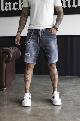 Black Island - DENIM SHORT GREY 16403