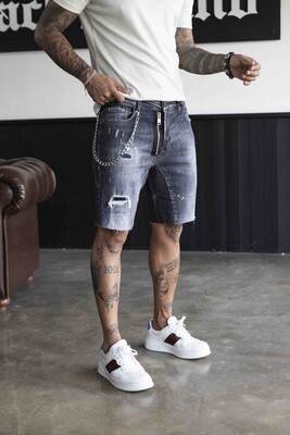 Black Island - DENIM SHORT GREY 16403 (1)