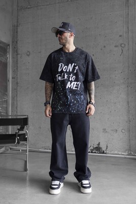 Black Island - DONT TALK ME PRINTED WASHED T-SHIRT BLACK 1759