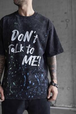 Black Island - DONT TALK ME PRINTED WASHED T-SHIRT BLACK 1759 (1)