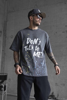 Black Island - DONT TALK ME PRINTED WASHED T-SHIRT GRAY 1759 (1)