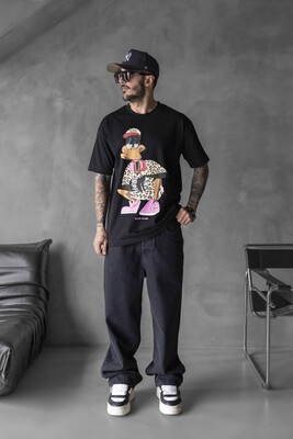 Black Island - DUCK PRINTED T-SHIRT BLACK 1270