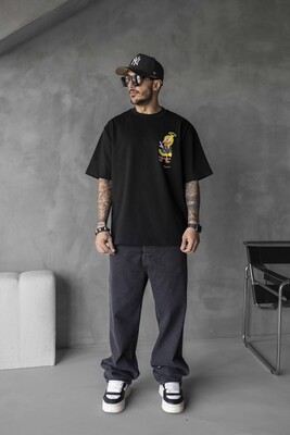 Black Island - DUCK PRINTED T-SHIRT BLACK 1755