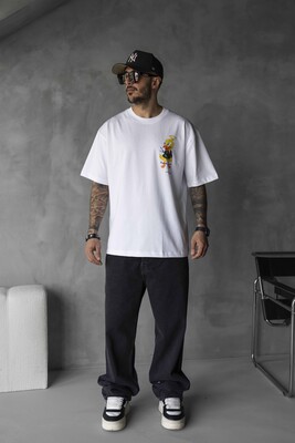 Black Island - DUCK PRINTED T-SHIRT WHITE 1755