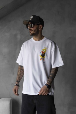 Black Island - DUCK PRINTED T-SHIRT WHITE 1755 (1)