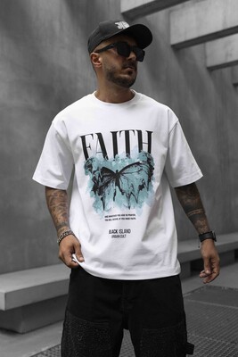 FAITH PRINTED T-SHIRT WHITE 1749 - Thumbnail