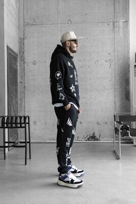 Full printed black tracksuit 1488-89 - Thumbnail (3)