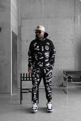 Black Island - Full printed black tracksuit 1506