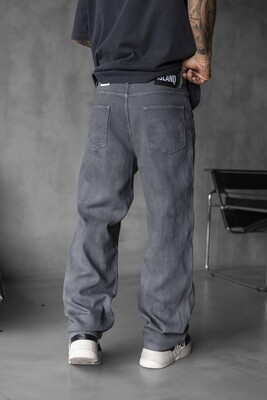 Gray Baggie Denim Jeans 17000 - Thumbnail (3)