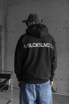 Isl Printed Black Hoodie 1521 - Thumbnail (2)