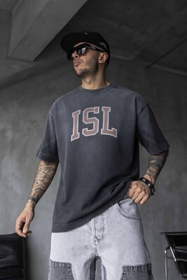 Black Island - ISL PRINTED WASHED T-SHIRT BLACK 1807 (1)