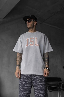 Black Island - ISL PRINTED WASHED T-SHIRT GRAY 1807