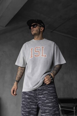 Black Island - ISL PRINTED WASHED T-SHIRT GRAY 1807 (1)