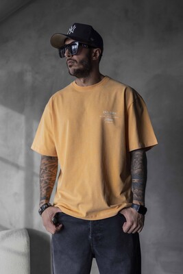 Black Island - ISL PRINTED WASHED T-SHIRT ORANGE 1805 (1)