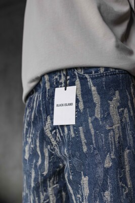 Jacquard Baggie Blue Denim Jeans 17104 - Thumbnail (4)