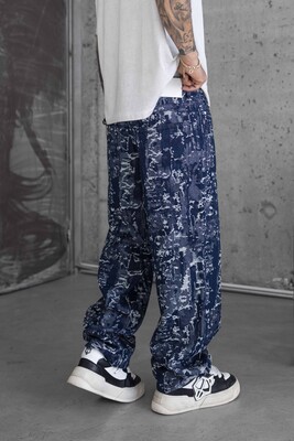 Jacquard Baggie Denim Jeans 16954 - Thumbnail