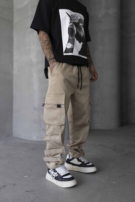 Jogger Pants Beıge 16426 - Thumbnail