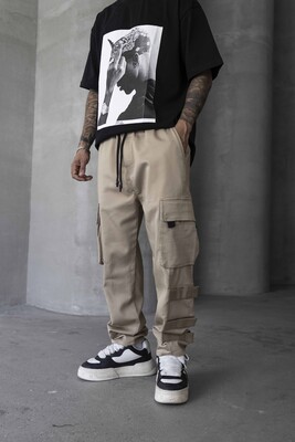 Jogger Pants Beıge 16426 - Thumbnail