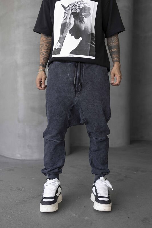 Black Island - Washed Jogger Pants Black 1677