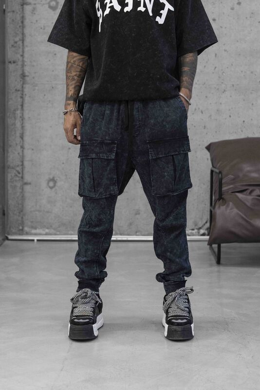 Black Island - Washed Jogger Pants Blue 16650