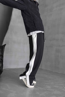 Jogger Pants Black White1788 - Thumbnail