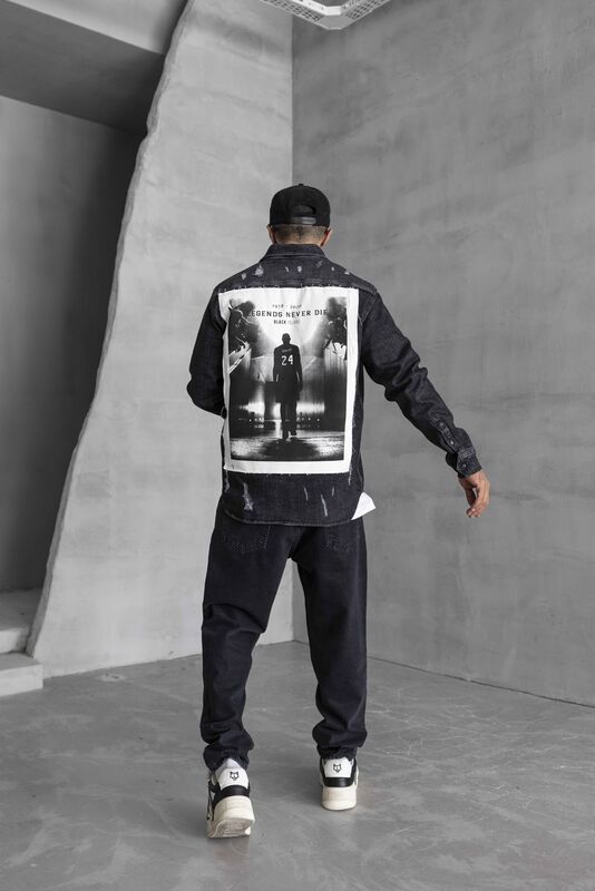 Black Island - KOBE BRYANT PRINTED DENIM JACKET BLACK 16904