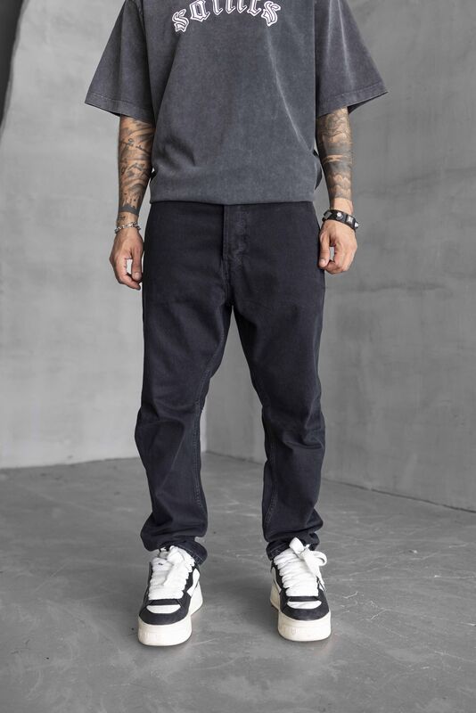 Black Island - Loose Fıt Black Jeans 16940