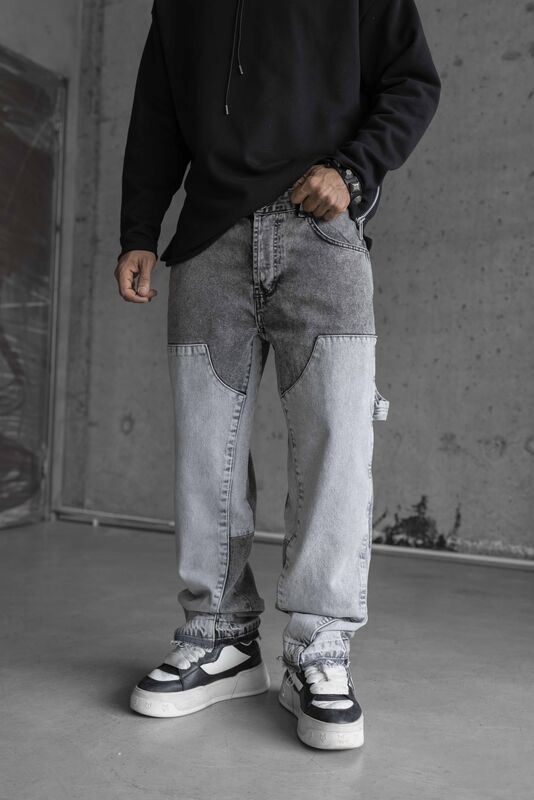 Black Island - Loose Fit Gray Jeans 16981