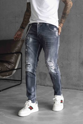 Lux Denım Dark Gray Jeans 16454 - Thumbnail (2)