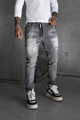 Lux Denım Gray Jeans 16277 - Thumbnail (3)