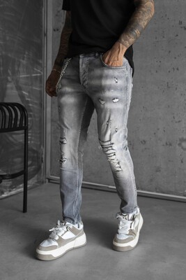 Lux Denım Gray Jeans 16160 - Thumbnail (2)