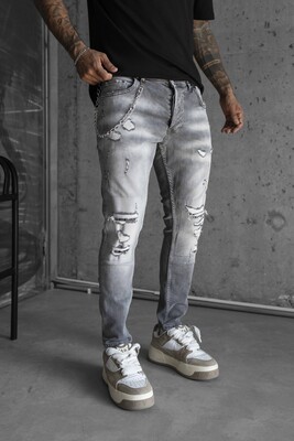 Lux Denım Gray Jeans 16160 - Thumbnail (3)