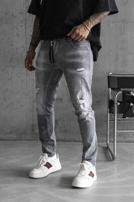 Lux Denim Gray Jeans 16278 - Thumbnail (3)