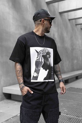 TUPAC T-SHIRT BLACK 1747 - Thumbnail