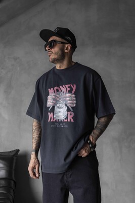 MONEY MAKER WASHED T-SHIRT BLACK 1832 - Thumbnail (2)