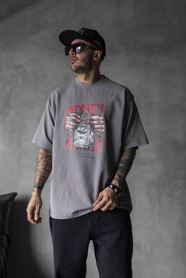 Black Island - MONEY MAKER WASHED T-SHIRT GRAY 1832 (1)