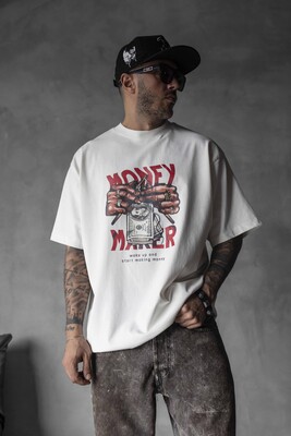 Black Island - MONEY MAKER WASHED T-SHIRT WHITE 1832 (1)