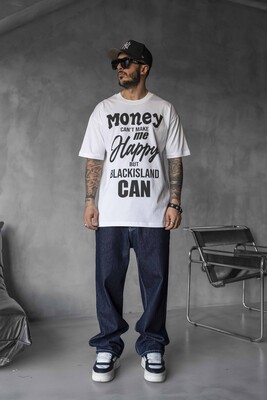 Black Island - MONEY PRINTED T-SHIRT WHITE 1644