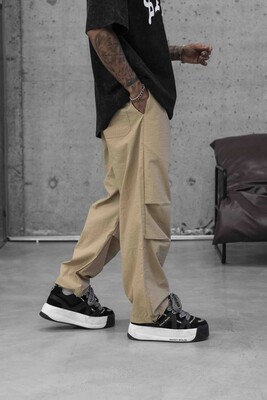 Parachute Jogger Pants Beıge 16177 - Thumbnail