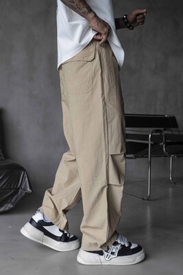 Parachute Jogger Pants Beıge 16177 - Thumbnail (3)